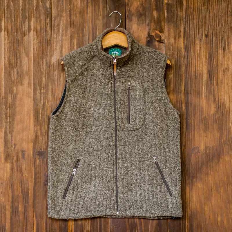 Men's Wool and Cotton Blend Zip Up Vest - Treviso Trek | NOVICA
