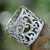 Sterling silver band ring, 'Exotic Bali' - Handmade Floral Sterling Silver Band Ring (image 2) thumbail