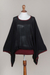 Sweater, 'Black Burgundy Dance' - Peruvian Knit Bohemian Sweater in Black and Burgundy