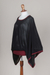 Sweater, 'Black Burgundy Dance' - Peruvian Knit Bohemian Sweater in Black and Burgundy (image 2e) thumbail