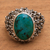 Men's turquoise ring, 'Living Coral' - Men's Hand Made Silver and Turquoise Ring from Indonesia (image 2c) thumbail