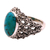 Men's turquoise ring, 'Living Coral' - Men's Hand Made Silver and Turquoise Ring from Indonesia (image 2f) thumbail
