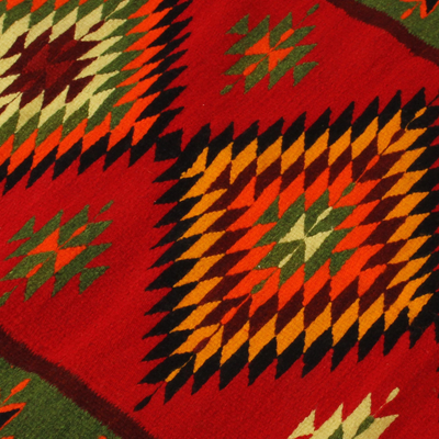 Wool runner, 'Mesmerizing Zapotec' (2.5x10) - Handwoven Zapotec Wool Runner Rug from Mexico (2.5x10)