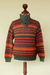 Men's 100% alpaca sweater, 'Mountain Sunset' - Men's Fair Trade Alpaca Art Knit Pullover Sweater (image 2b) thumbail
