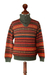 Men's 100% alpaca sweater, 'Mountain Sunset' - Men's Fair Trade Alpaca Art Knit Pullover Sweater (image 2d) thumbail