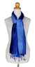 Pin tuck scarf, 'Royal Blue Transition' - Pin tuck scarf (image 2b) thumbail