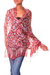 Silk batik shawl, 'Wine Garden' - Artisan Crafted Batik Silk Shawl Wrap (image 2b) thumbail