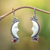 Garnet dangle earrings, 'Natural Moonlight' - Garnet and Silver Crescent Moon Dangle Earrings from Bali (image 2) thumbail