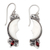 Garnet dangle earrings, 'Natural Moonlight' - Garnet and Silver Crescent Moon Dangle Earrings from Bali thumbail