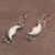 Garnet dangle earrings, 'Natural Moonlight' - Garnet and Silver Crescent Moon Dangle Earrings from Bali (image 2c) thumbail