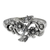 Sterling silver flower ring, 'Siam Bouquet' - Flower and Leaf Sterling Silver Band Ring from Thailand