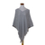Cotton poncho, 'Grey Lattice' - Natural and Upcycled Cotton Grey Poncho Woven By Hand (image 2f) thumbail