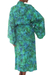 Batik robe, 'Ocean Jungle' - Green and Blue Tie-Dye and Batik Rayon Belted Robe (image 2b) thumbail