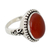 Onyx cocktail ring, 'Glowing Sunset' - Enhanced Red Onyx and Sterling Silver Cocktail Ring