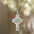 Emerald pendant necklace, 'Celtic Faith' - Celtic Cross Emerald Necklace