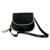 Leather shoulder bag, 'Kanpur Retro' - Black Leather Shoulder Bag with White
