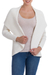 Alpaca blend cardigan, 'Delicate Cream' - Knit Ivory Alpaca Blend Open Front Cardigan Sweater