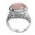 Rose quartz single stone ring, 'Bali Eye in Pink' - Sterling Silver Rose Quartz Single Stone Ring from Indonesia thumbail