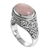 Rose quartz single stone ring, 'Bali Eye in Pink' - Sterling Silver Rose Quartz Single Stone Ring from Indonesia (image 2c) thumbail