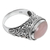 Rose quartz single stone ring, 'Bali Eye in Pink' - Sterling Silver Rose Quartz Single Stone Ring from Indonesia (image 2d) thumbail