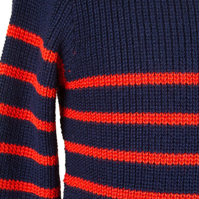 Men's alpaca blend sweater, 'Navy Cuzco Casual' - Men's alpaca blend sweater