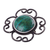 Chrysocolla brooch pin pendant, 'Sea of Tranquility' - Floral Sterling Silver Chrysocolla Brooch Pin