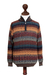Men's 100% alpaca sweater, 'Voyager' - Peruvian 100% Alpaca Men's Zip-Turtleneck Hand Knit Sweater thumbail