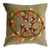 Cotton cushion covers, 'Floral Kuta' (pair) - Olive Green Floral Cotton Cushion Covers (Pair)