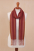 Alpaca blend scarf, 'Sophisticated Beauty' - Hand Woven Striped Alpaca Blend Wrap Scarf from Peru (image 2b) thumbail