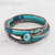Glass beaded wrap bracelet, 'Mayan Monolith' - Glass Beaded Wrap Bracelet in Turquoise from Guatemala (image 2c) thumbail