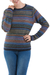 100% alpaca pullover, 'Cozy Midnight' - 100% Alpaca Wool Multicolored Pullover from Peru thumbail