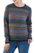 100% alpaca pullover, 'Cozy Midnight' - 100% Alpaca Wool Multicolored Pullover from Peru (image 2b) thumbail
