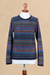 100% alpaca pullover, 'Cozy Midnight' - 100% Alpaca Wool Multicolored Pullover from Peru