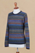 100% alpaca pullover, 'Cozy Midnight' - 100% Alpaca Wool Multicolored Pullover from Peru (image 2e) thumbail