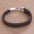 Leather braided wristband bracelet, 'Bold Claw in Brown' - Leather Braided Wristband Bracelet in Brown from Bali (image 2) thumbail