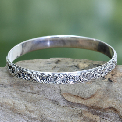 Sterling silver bangle bracelet, Timeless Bali