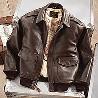 Leather A-2 Flight Jacket - Road to Victory | NOVICA
