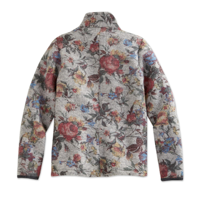 Jacke aus Wollmischung - Jacke aus Wollmischung mit italienischem Alpenblumenmuster
