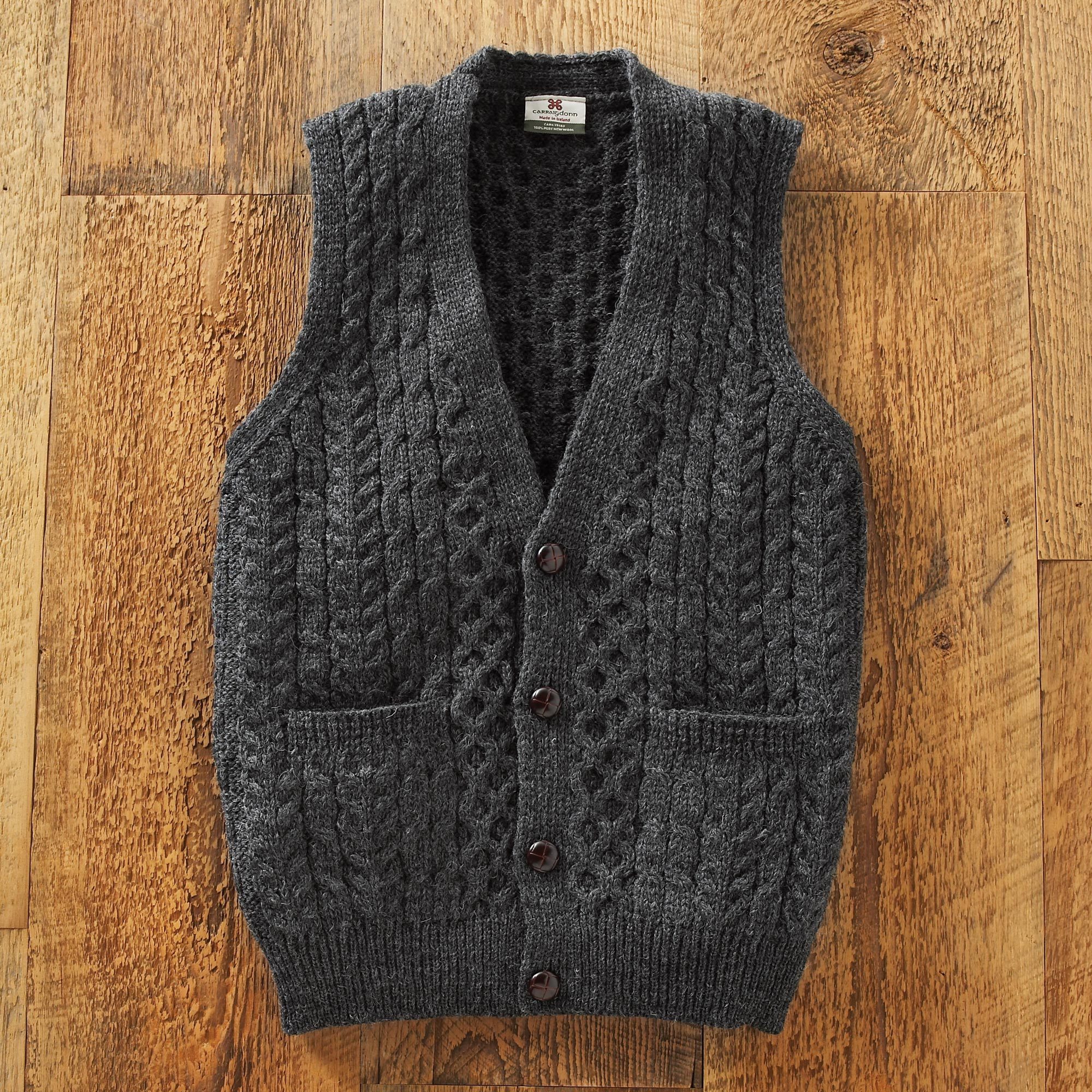 Men's Irish Sweater Vest - Road to Donegal | NOVICA