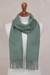 100% baby alpaca scarf, 'Celadon Embrace' - 100% Baby Alpaca Celadon Green Scarf