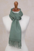 100% baby alpaca scarf, 'Celadon Embrace' - 100% Baby Alpaca Celadon Green Scarf