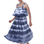Tie-dyed cotton dress, 'Summer Fantasy' - Tie-Dyed Striped Cotton Dress in Navy from India (image 2b) thumbail