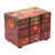 Decoupage jewelry box, 'Huichol Portal' - Multicolor Huichol Theme on Decoupage Jewelry Box