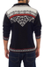 Men's 100% alpaca sweater, 'Midnight Snow' - Black and White Men's Zipper Turtleneck 100% Alpaca Sweater (image 2b) thumbail