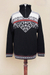 Men's 100% alpaca sweater, 'Midnight Snow' - Black and White Men's Zipper Turtleneck 100% Alpaca Sweater (image 2c) thumbail