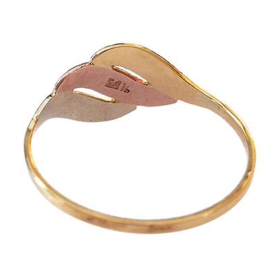 Gold cocktail ring, 'Gleaming Waves' - Handcrafted Wavy 10k Gold Cocktail Ring from Brazil