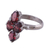 Garnet cocktail ring, 'Red Sparkle' - Faceted Garnet and Silver Cocktail Ring from India thumbail