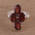 Garnet cocktail ring, 'Red Sparkle' - Faceted Garnet and Silver Cocktail Ring from India (image 2b) thumbail