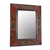 Reverse-painted glass wall mirror, 'Floral Medallions in Scarlet' - Floral Reverse-Painted Glass Mirror in Scarlet from Peru (image 2b) thumbail
