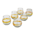 Blown glass drinking glasses, 'Round Ribbon of Sunshine' (set of 6) - Handblown Recycled Glasses with Yellow Accents (image 2b) thumbail